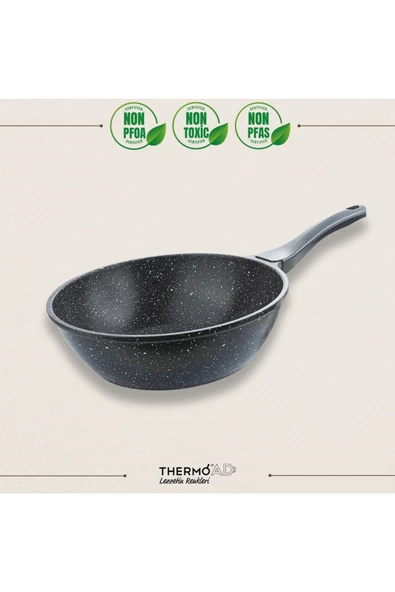 Thermoad | Wok Tava | Granit | 28 Cm | Gri