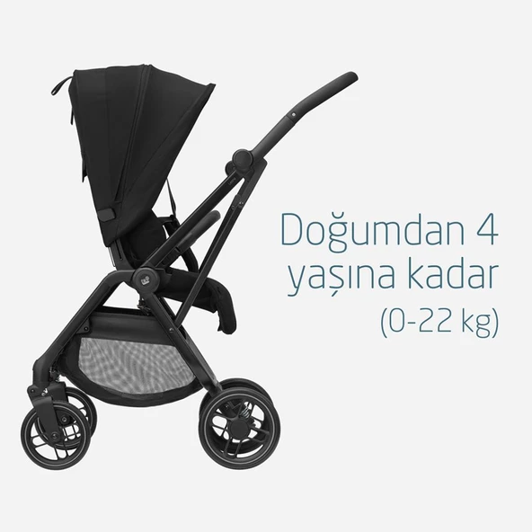 Maxi-Cosi Leona2 Çift Yönlü Uzatılabilir Sırt Desteği Tam Yatabilir Bebek Arabası Twillic Black - 5