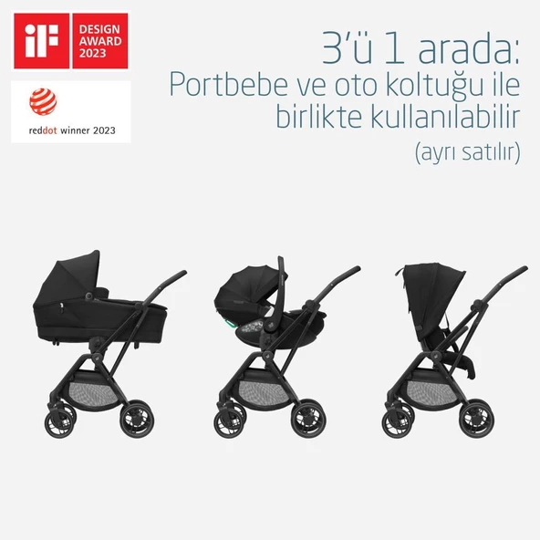 Maxi-Cosi Leona2 Çift Yönlü Uzatılabilir Sırt Desteği Tam Yatabilir Bebek Arabası Twillic Black - 4