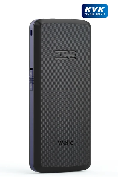 Welio WKey T100 Kamerasız Asker/Yaşlı Tuşlu Cep Telefonu Siyah/Mavi - 2