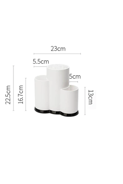 Beyaz Çok Amaçlı Dik Kaşıklık Çatal Kaşık Organizeri Düzenleyici - Resim 3