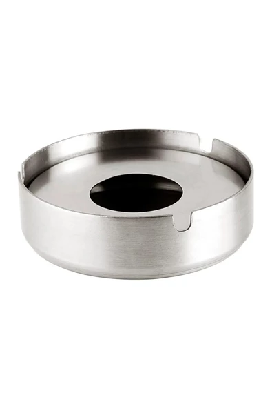 10 Adet Yuvarlak Model Kapaklı Paslanmaz Çelik Küllük Kül Tablası Büyük Boy 10CM - Resim 2