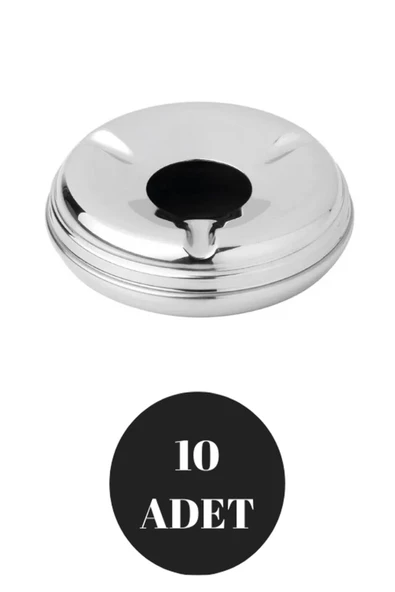 10 Adet Yuvarlak Model Havuzlu Paslanmaz Çelik Küllük 10CM ürün görseli 1