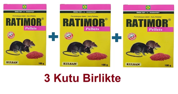 Ratimor Pellet 100 gr X 3 Kutu Etkili Fare Zehiri