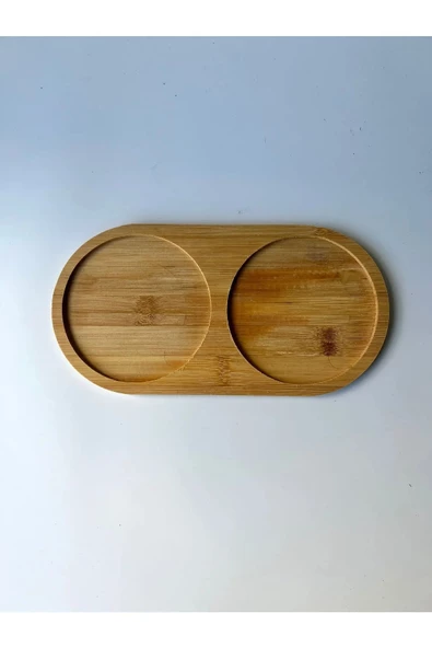 Bambu 2 Bölmeli Yağdanlık Altlığı ve Sunum Tabağı 20X10CM - Resim 2