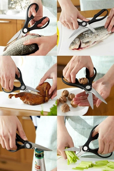 Plastik Saplı Paslanmaz Çelik Mutfak Makası