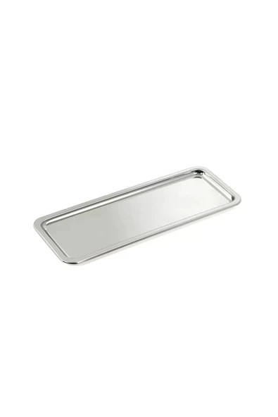 6 Adet Paslanmaz Çelik Dikdörtgen Sunum Tepsisi I Çay Kahve Servis Sunum Tepsisi 33x13CM - 2