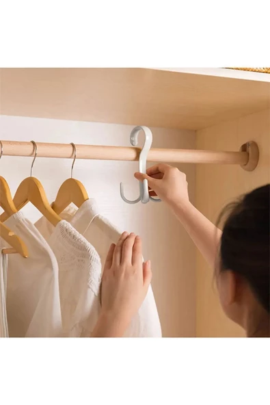 2 Adet Dolap İçi 360 Derece Döner Askı Kravat,Fular, Eşarp,Kemer,Anahtar,Çanta Askısı - 5