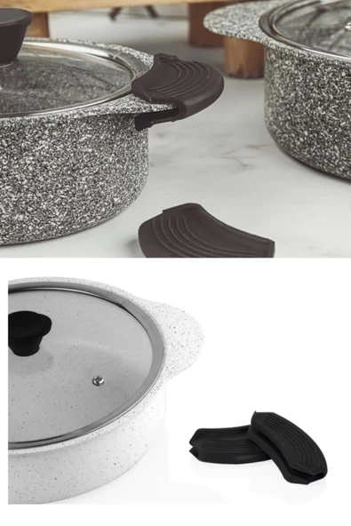 4 Adet Silikon Tutacak Tencere Tava Tutmaç Sap 9x4 cmMikrodalga Fırın Tutacak Yanmaz Yapışmaz - Resim 2