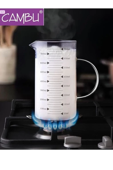French Press Demlik Ölçü Kabı 3in1 Ürün Borosilikat Cam Frenchpress 300ml Ve Süt Kahve Köpürtücü - 2