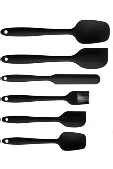 Silikon Servis Seti Mini Spatula Pilav Kaşığı Servis ve Hazırlık Sunum Seti Oklava,Spatula,Çırpıcı - 7