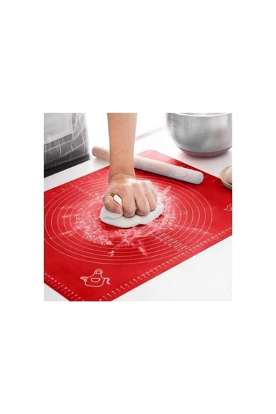 Hamur Açma Matı + Çelik Hamur Kesme Spatulası + Silikon Yumurta Fırçası Ve Spatula 2'li Set - Resim 2