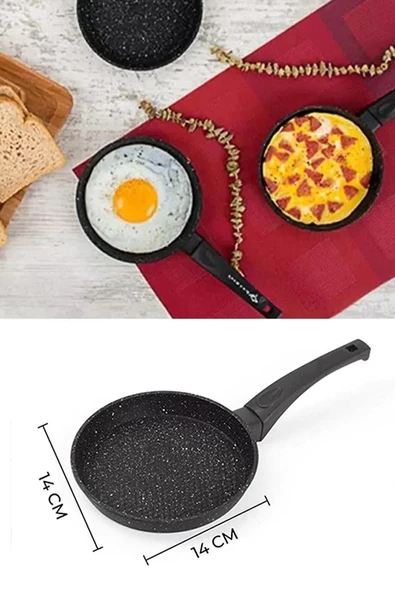 Paslanmaz Çelik Döküm Mini Sos Vog Tavası Yumurta Tavası Sosluk 14cm