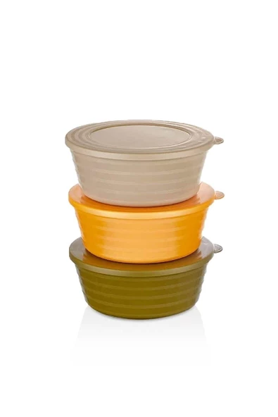 12li Saklama Kabı Seti Yuvarlak Kapaklı Renkli Kase Sızdırmaz Kap Tazelik Koruyan Koku Sızdırmaz Kap - 2