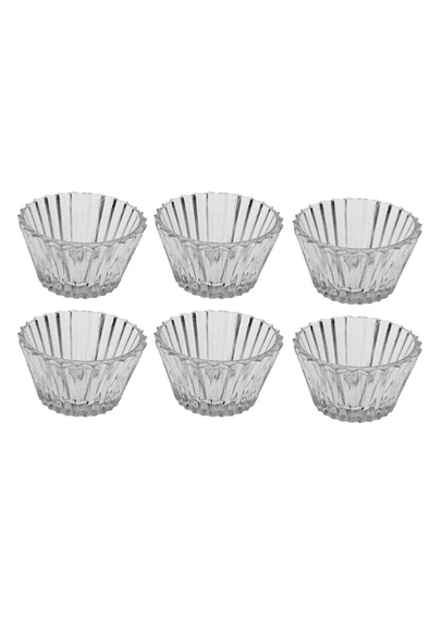 6 Adet Cam Mini Sosluk Reçellik Lokumluk Kahve Yanı Ikram Tabağı - 3