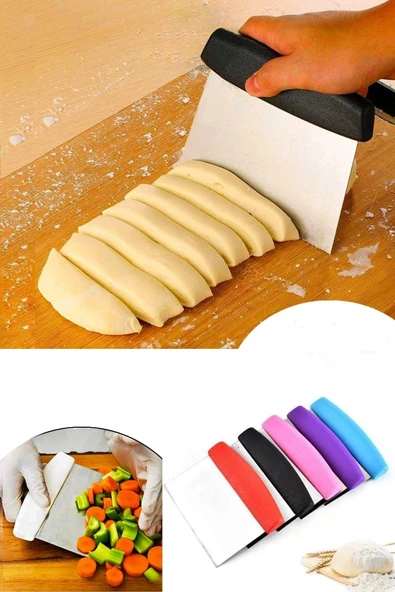 Silikon Hamur Açma Matı(40x50) + Hamur Spatulası + Pizza Hamur Kesme Aleti Seti - Resim 2