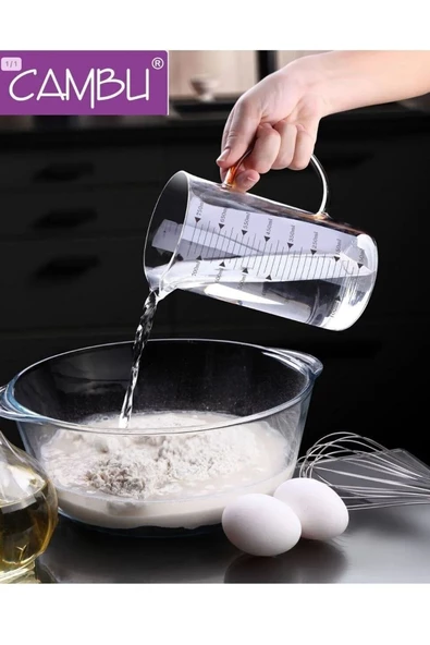 French Press Demlik Ölçü Kabı 3in1 Ürün Borosilikat Cam Frenchpress 300ml Ve Süt Kahve Köpürtücü - 3