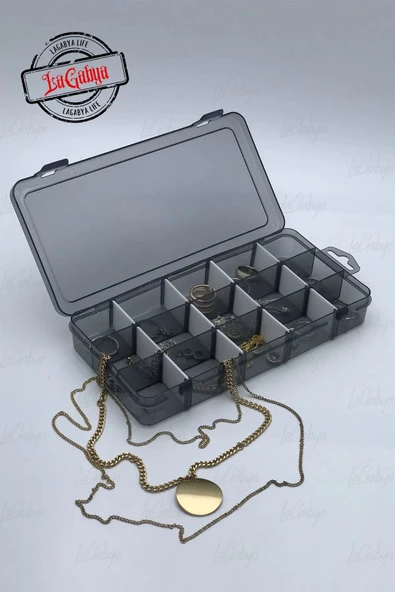 2 Adet 15 Bölmeli Ayarlanabilir Takı Organizer Ilaç Boncuk Küpe Kolye Yüzük Toka Kutusu - 2