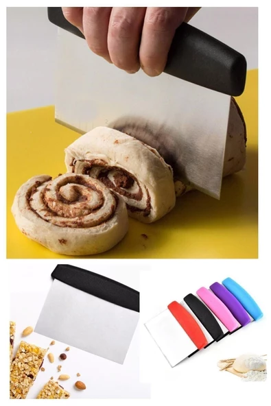 Hamur Açma Matı + Çelik Hamur Kesme Spatulası + Silikon Yumurta Fırçası Ve Spatula 2'li Set - Resim 5