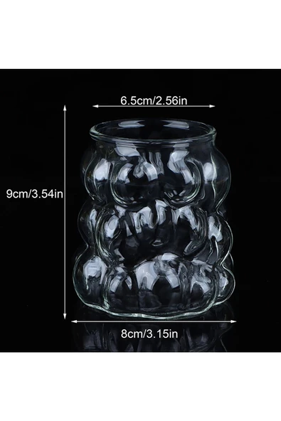 Bobo Üzüm Kabartmalı Borasilikat Isıya Dayanıklı Cam Kupa Kahve Kokteyl Sunum Bardağı 300ML - 4