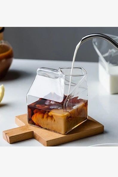 6 Adet Isıya Dayanıklı Borosilikat Süt Kutusu Bardak Kahve Ve Sunum Bardağı Borosilikat Bardak 350ml - 3