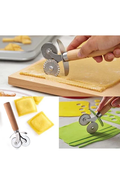 Silikon Hamur Açma Matı(40x50) + Hamur Spatulası + Pizza Hamur Kesme Aleti Seti - Resim 4