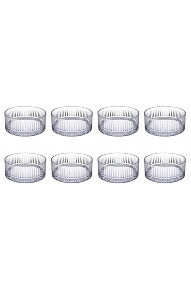 8 Adet Elusia Model Cam Kase Çerezlik Magnolya Puding Kasesi 250ml