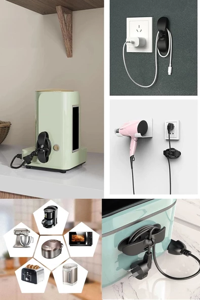 4 Adet Kendinden Yapışkanlı Kablo Koruyucu Toplayıcı Düzenleyici Kablo Organizeri ürün görseli 1