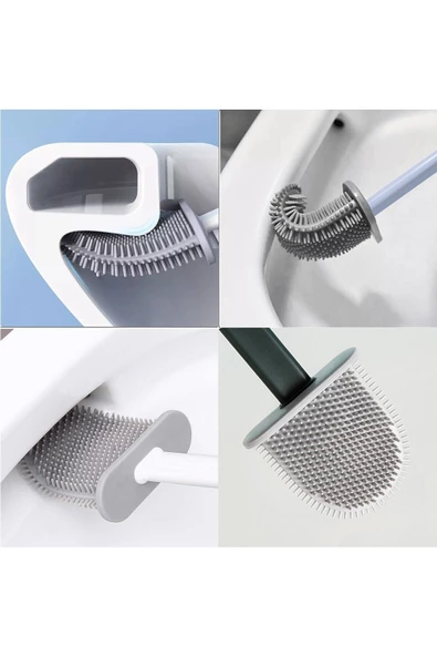 Silikon Banyo Tuvalet Klozet Fırçası Ve Tutucu Set - 2