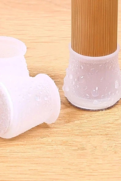 12 Adet Silikon Sandalye Masa Ayağı Pabucu Kaydırmaz Taban Zemin Çizdirmez Pabuç Ayaklık - Resim 5