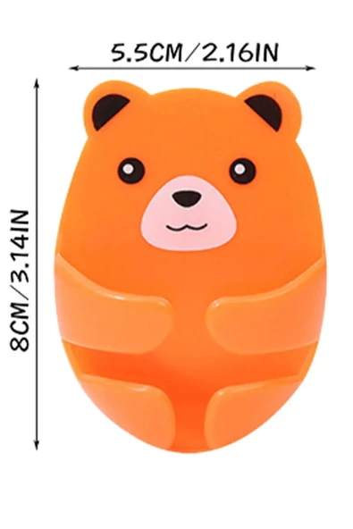 8 Adet Yapışkanlı Ayı Model Emoji Şekilli Kablo Fiş Tutucu Askısı Kablo Düzenleyici Sabitleyici - Resim 4