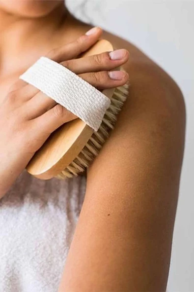 %100 Doğal At Kılı Fırçası Selülit Karşıtı At Kılı Fırçası Cilt Bakım Fırçası - 2