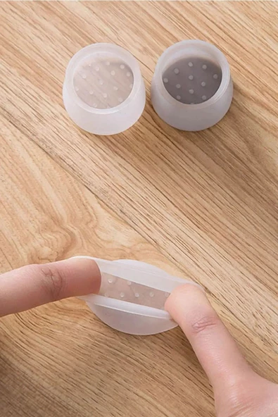 12 Adet Silikon Sandalye Masa Ayağı Pabucu Kaydırmaz Taban Zemin Çizdirmez Pabuç Ayaklık - Resim 4