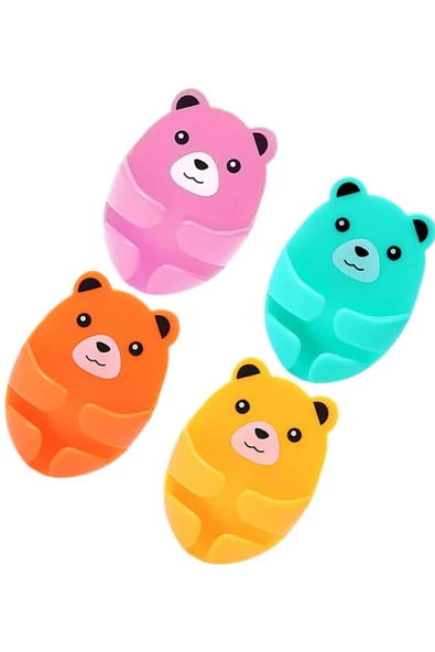 8 Adet Yapışkanlı Ayı Model Emoji Şekilli Kablo Fiş Tutucu Askısı Kablo Düzenleyici Sabitleyici - Resim 3