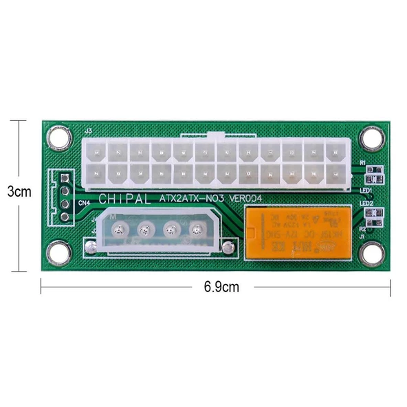 24 Pin to 4 Pin 2 ATX Güç Kaynağı Birleştirici - 8