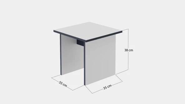 Glow Furniture Perla Ofis Masa Takımı Beyaz Antrasit - 6