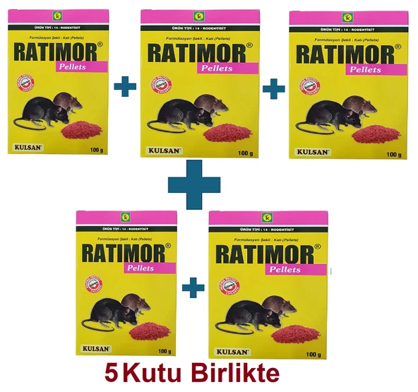 Ratimor Pellet 100 gr X 5 Kutu Etkili Fare Zehiri