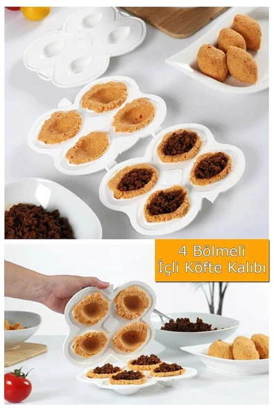4 Bölmeli Pratik Içli Köfte Kalıbı Içli Köfte Aparatı Köfte Kalıp