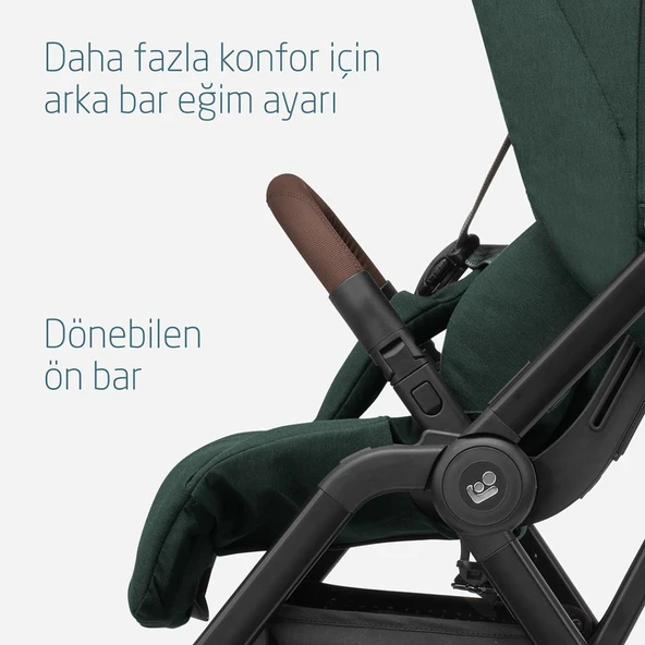 Maxi-Cosi Leona2 Çift Yönlü Uzatılabilir Sırt Desteği Tam Yatabilir Bebek Arabası Twillic Green - 11