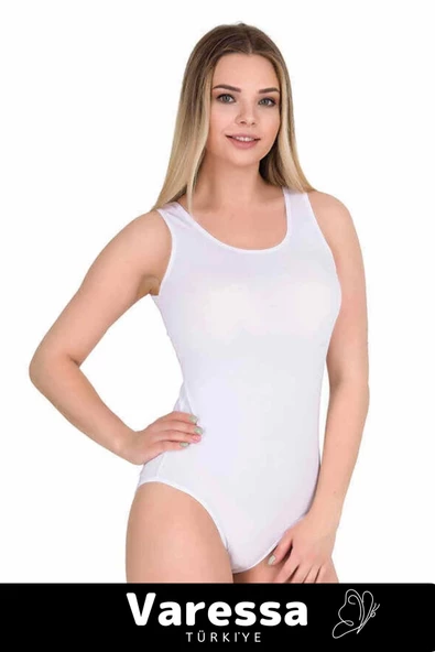 Premium Seri Çok Şık Rahat Kadın Çıtçıtlı Badi Geniş Askı Kancalı Atlet Beyaz - 2