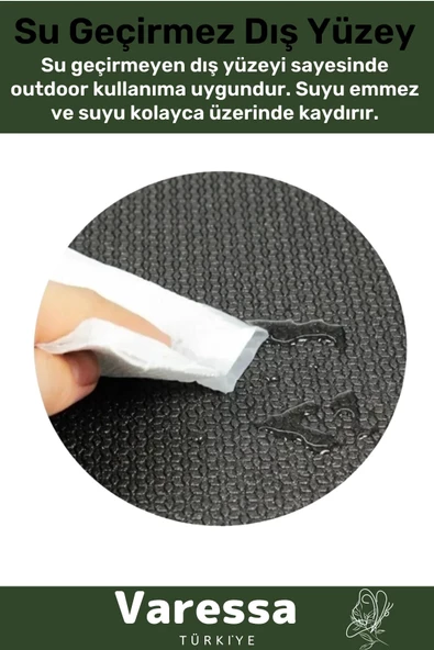 Premium Su Geçirmez 182x60cm Hafif Pratik Dayanıklı Isı Yalıtım 12mm Kalınlık Köpük Askeri Haki Mat - 3