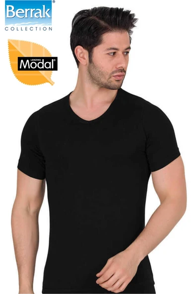 Berrak Erkek Modal V Yaka Kısa Kol Badi Tişört 1037 - Resim 2