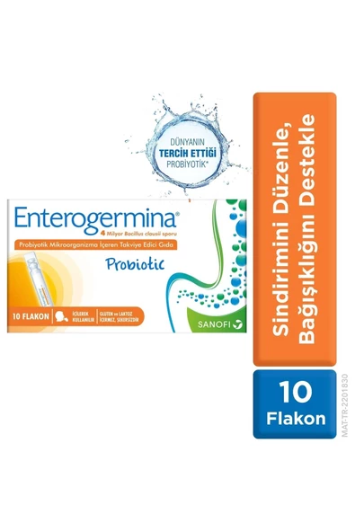 Enterogermina Aile 10 Flakon 4 Milyar Bacillus Clausii Sporu İçeren Probiyotik