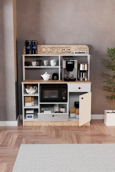 Evdemo Barista Kahve Köşesi Çok Amaçlı Dolap Atlantik Çam - 4
