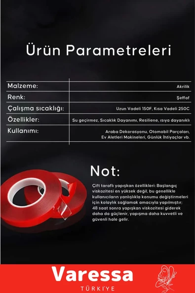 Premium Ekstra Güçlü Çok Amaçlı Çift Taraflı Tamir Dış Mekan Montaj 2mt Silikon Şeffaf Bant 2 Adet - 3