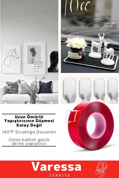 Premium Ekstra Güçlü Çok Amaçlı Çift Taraflı Tamir Dış Mekan Montaj 2mt Silikon Şeffaf Bant 2 Adet - 2