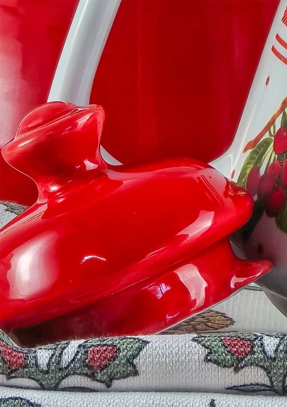 Alev Emaye Porselen Çaydanlık Takımı - Emaye Kettle Porselen Demlik - 3.5 Litre - 4