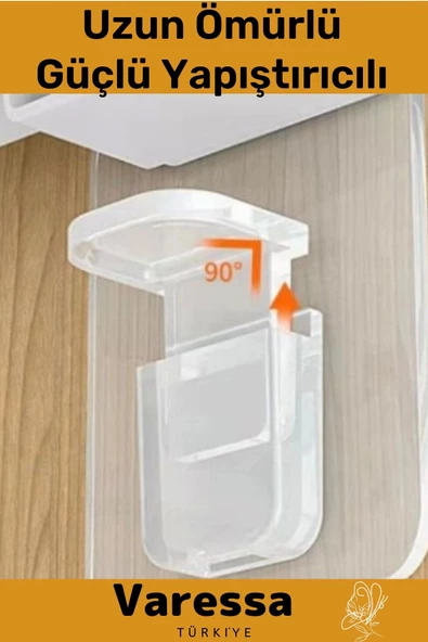 Premium Seri Ev Mutfak İş Yeri Yapışkanlı Dayanıklı Dolap İçi Raf Tutucu Seti - 2