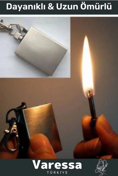 Lüks Seri Çok Amaçlı Taşınabili Pratik Ateş Kamp Doğa Günlük Rüzgarda Sönmez Metal Kibrit Anahtarlık - 3