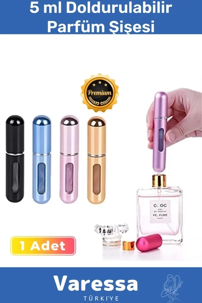 Deluxe Seri Doldurulabilir Parfüm Şişesi Cep Boy Kolay Taşınabilir Çanta İçi Mini 5 Ml 1 Adet